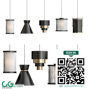 Modern black gold pendant lamp